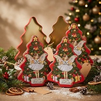 Boîte en métal en forme de sapin de Noël, boîte cadeau pour bonbons, boîte en métal en forme de sapin, boîte de rangement pour biscuits et chocolats de Noël, emballage en vrac pour les fêtes