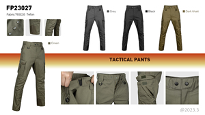 Pantalones Tácticos Casuales para <span class=keywords><strong>Hombre</strong></span> EN STOCK, Cintura Media, Multibolsillos, Pantalones de Entrenamiento, Pantalones Cargo Lisos Teñidos - Product Image 5