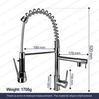Robinet mélangeur de cuisine moderne en laiton chromé avec cartouche céramique polie à ressort, eau chaude et froide, 3 ans de garantie MCBKRPDIO