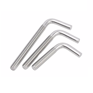 M12 M14 Super Duplex Acero inoxidable SAF 2205 2507 A286 904L 1,4410 L & J tipo gancho base perno de anclaje con tuerca hexagonal DIN529 - Product Image 3