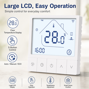 Nuovo Termostato Digitale WiFi per Riscaldamento a Pavimento, Controllo di Sicurezza per Riscaldamento a Pavimento - Product Image 1