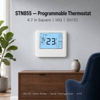 Thermostat programmable carré en gros avec mode ventilateur IAQ et commutation automatique pour systèmes de contrôle CVC domestiques