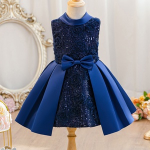 Vestido <span class=keywords><strong>de</strong></span> Princesa sin Mangas para Niña, con Lentejuelas Bordadas y Lazo, Vestido <span class=keywords><strong>de</strong></span> Fiesta para Niñas Pequeñas - Product Image 1
