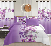 Parure de lit King Size en microfibre, 8 pièces, avec rideaux, drap plat et drap-housse, vente en gros pour la maison et les hôtels