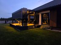 Support d'angle pour pergola extérieure 3 voies, 100 % étanche, en aluminium durable avec finition thermolaquée, écran LED