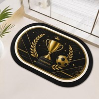 Tapis de porte de salle de bain OEM personnalisé antidérapant à motif géométrique avec thème sportif 50x80cm absorbant l'eau pour la maison