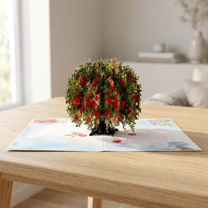 Handmade Pop <b>Card</b> Pomegranate Tree Flower Customized Art Paper Offset Printing Vietnam Hanoi Home Decoration Thanksgiving Earth - Product Image 3