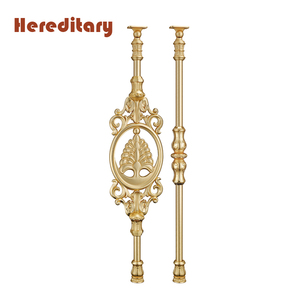 K vàng kim loại sân thượng lan can Thiết kế nhôm lan can nội thất cầu thang lan can kim loại vàng lan can thiết kế - Product Image 6