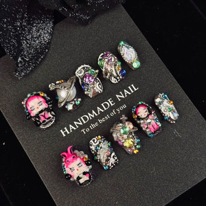 Uñas Postizas Acrílicas Cortas y Bonitas, Pintadas a Mano, Paquete de 10 Piezas, Uñas de <span class=keywords><strong>Gel</strong></span> 3D con Etiqueta Privada - Product Image 4