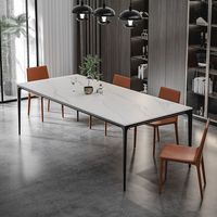 Mobilier robuste OEM ODM bureau à manger industriel en alliage d'aluminium pieds de table en métal verre marbre pour table