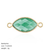 Pendentifs connecteurs en pierre naturelle 11x25mm à deux trous, forme œil de cheval, pour la fabrication de bijoux, accessoires de collier et bracelet DIY