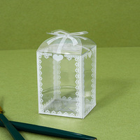 Boîte à bonbons personnalisée avec logo en PVC, imprimé cœur, nœud, emballage cadeau, boîte de présentation pour mariage, fête, cadeaux, bonbons