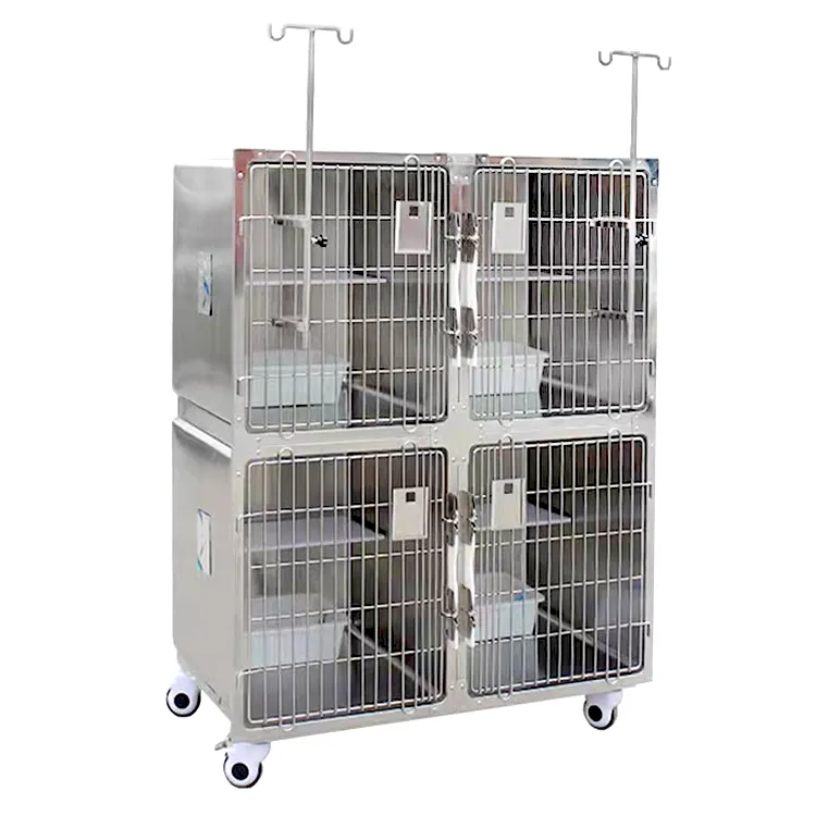 Cage combinée en acier inoxydable pour chien, multi-couches, pour hôpital, accessoire pour animaux de compagnie, livraison directe d'usine