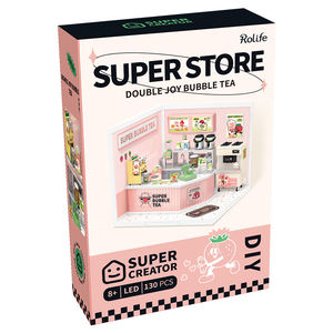 Robotime Rolife Entrepôt américain Puzzle 3D en plastique DW006 <span class=keywords><strong>Kit</strong></span> de <span class=keywords><strong>maison</strong></span> miniature à faire soi-même avec lumière - Product Image 1