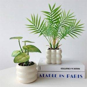 Plante Artificielle en Pot Muyu Chronicles, Petites Feuilles en Soie, Décoration de Bureau et de Maison - Product Image 2