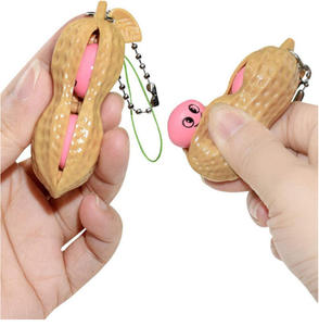Creative Antistress Popper Toy Plastic <b>Fidget</b> Squishy Decompression Edamame <b>Keychain</b> Squeezing Peanuts Toys - Product Image 4