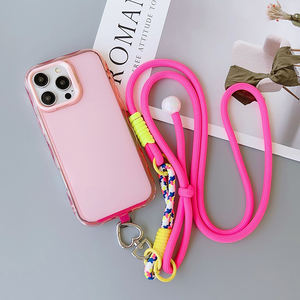 Clips coeur à la mode bandoulière suspendu cou lanière téléphone <span class=keywords><strong>portable</strong></span> <span class=keywords><strong>perle</strong></span> épissage <span class=keywords><strong>cordon</strong></span> téléphone réglable voyage randonnée longue sangle - Product Image 3