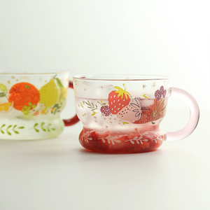 <span class=keywords><strong>Tasse</strong></span> <span class=keywords><strong>à</strong></span> <span class=keywords><strong>café</strong></span> en verre borosilicate <span class=keywords><strong>à</strong></span> motif de fruits original avec poignée, résistante <span class=keywords><strong>à</strong></span> la chaleur, pour la maison et le bureau - Product Image 3