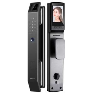 Serrure de porte intelligente en aluminium Tuya reconnaissance d'empreintes digitales du visage 3D sécurité biométrique automatique WiFi clé de caméra de sécurité connectée - Product Image 1