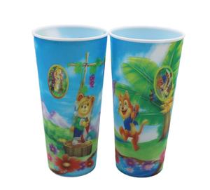 900ML 3D <span class=keywords><strong>Lenticular</strong></span> Eco-Friendly Plastic Cup Straw Reusable Stadium Cup para água potável fria Cartoon Design Custom Logo Print - Product Image 1