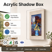 Kotak Akrilik untuk Pajangan Karya Seni 11 X 14 Inci, Bingkai Dinding Transparan, Dapat Disesuaikan