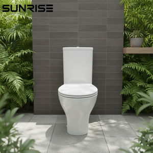 Toilette en céramique Sunrise Advanced à deux pièces avec <span class=keywords><strong>chasse</strong></span> <span class=keywords><strong>d</strong></span>'<span class=keywords><strong>eau</strong></span> cyclonique TORNADO, assure un nettoyage 3D complet et un fonctionnement silencieux - Product Image 5