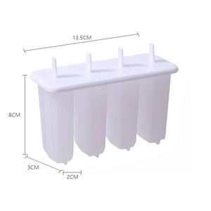 冰淇淋冰棒模具不含 BPA，灵活可折叠，便携式硅胶四件套可重复使用冰棒制作器套装，适合家庭 DIY 甜点工具 - Product Image 5