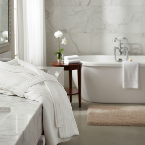 Poseidon Series Hotel <b>Bathrobe</b> Shawl Collar Velvet Design for Elegant Amenities - Product Image 3