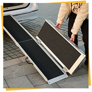 पोर्टेबल सिल्वर एल्यूमीनियम व्हीलचेयर रैंप फोल्डेबल रैंप फोल्डेबल विकलांग रैंप फोल्डेबल रैंप फोल्डेबल रैंप - Product Image 5