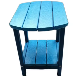 Table d'angle moderne en HDPE, petite table d'appoint en plastique imitation bois pour salle de bain - Product Image 5