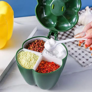 4 Trong 1 Nhựa Sáng Tạo Gia Vị Jar Container Với Muỗng Ớt Hình Dạng Thịt Nướng Gia Vị Giá Nhà Bếp Công Cụ - Product Image 4
