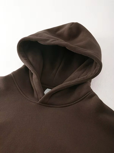 Sweat-shirt à capuche unisexe personnalisé, épais, surdimensionné, 100% coton, à épaules tombantes, vierge, pour l'hiver, avec poche, pour broderie - Product Image 5