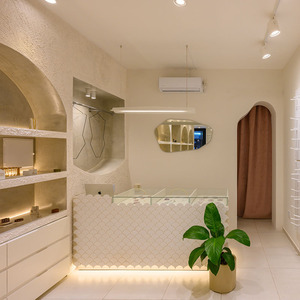 Personnalisation Boutique Bijouterie Design d'intérieur Meubles de luxe pour salle d'exposition Placage de bois en acier inoxydable Bijoux personnalisés - Product Image 2