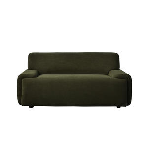 Sofá de tela de pana retro en forma de U, diseño cuadrado, relleno de espuma, tapizado, para sala de estar, para apartamentos pequeños, uso adulto. - Product Image 3