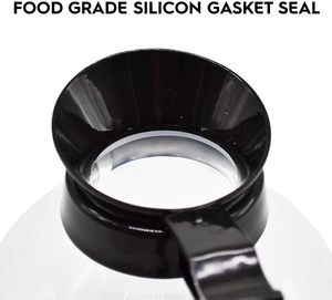 Transparent Plastic <b>Tea</b> Maker with Black Lid and Handle Minimalist Design Filter for Coffee & <b>Tea</b> <b>Sets</b> - Product Image 5