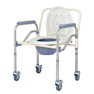 Chaise de toilette portable avec roulettes, siège de toilette pliable pour personnes âgées et femmes enceintes, usage domestique - Product Image 2