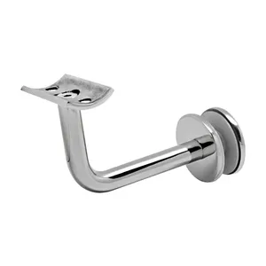Easy to Install Alloy Inox 304 316 Stainless Steel 8-16mm Tempered Glass Wall Handrail Bracket Connect Round Tube