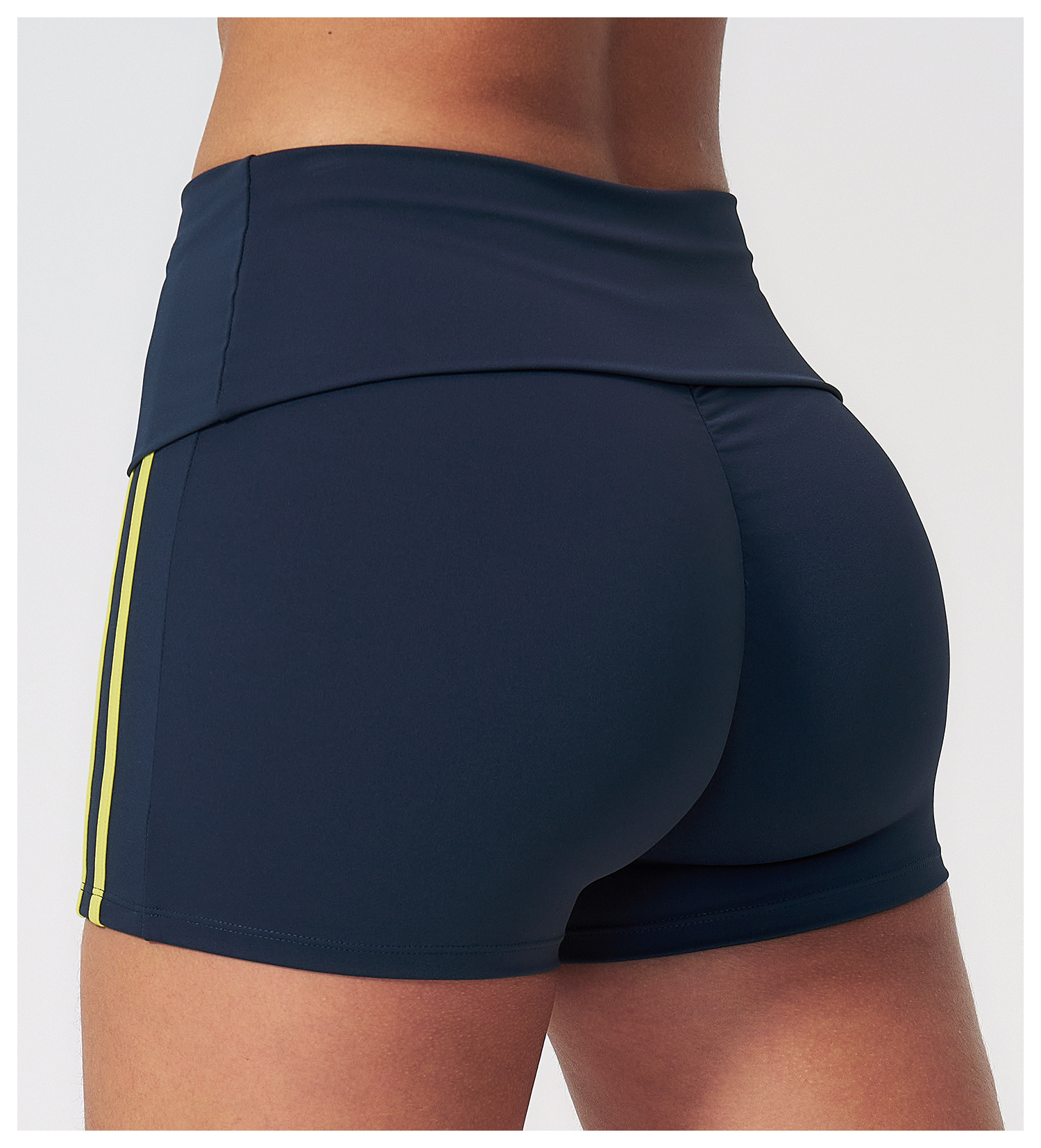 High-Waist Activewear Shorts (3588): back view showing construction, seams and support