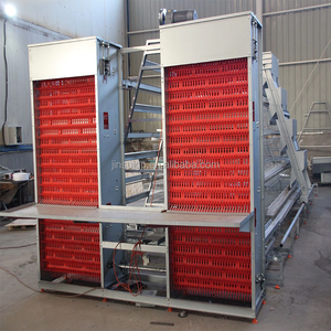 Pondoir pour 5000-10000 poulets, type A, structure en H, 3 niveaux, 4 étages, cage à batterie avec échelle, cage à poules pondeuses galvanisée, système d'abreuvement et d'alimentation - Product Image 3