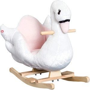 Cheval à <span class=keywords><strong>bascule</strong></span> en bois pour enfants Swan, jouet à <span class=keywords><strong>bascule</strong></span> en peluche avec musique, chaise à <span class=keywords><strong>bascule</strong></span> en peluche pour bébé, balançoire pour bébé - Product Image 2