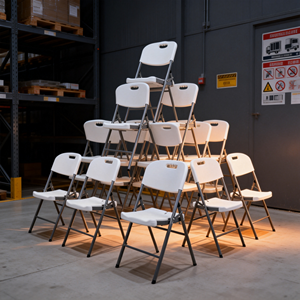 Vente directe d'usine, <span class=keywords><strong>chaise</strong></span> pliante en plastique blanc pour la logistique d'événements - Product Image 6