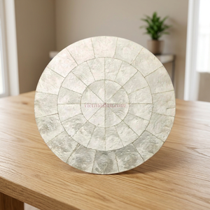 Modern Natural Round Capiz <b>Placemat</b> Made From Shell <b>for</b> Everyday Dining <b>Table</b> Decor and Home Styling From Vietnam - Product Image 3