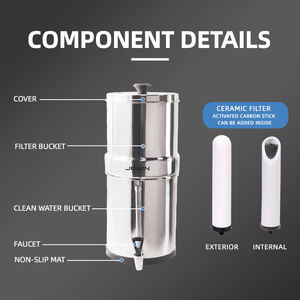 S/S ember <span class=keywords><strong>2</strong></span>.3 galon sistem penyaringan air gravitasi dengan <span class=keywords><strong>2</strong></span> filter keramik - Product Image 2
