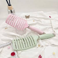 Brosse démêlante pour cheveux avec poignée en plastique ventilée et dents ajourées pour coiffure