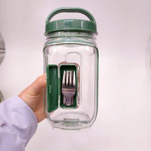 Salad Pod Vertical Layering Built-in <b>Plastic</b> Salad Storage <b>Bottle</b> 800-1000ml Capacity Korean Style - Product Image 4