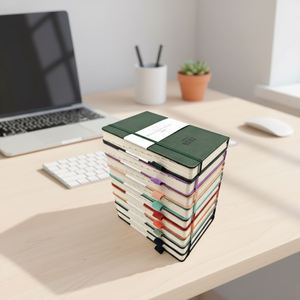 Personalized Soft Touch Custom Logo Holographic Printing Leather Hardcover Saddle Stitching A5 Notebook Customizable Options - Product Image 1