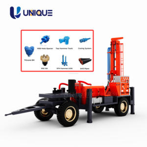 Nueva máquina perforadora hidráulica de precio de fábrica de gran oferta 180m-400m plataforma de perforación automática tipo rueda para pozo de agua - Product Image 4