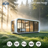 Maison préfabriquée moderne en forme de cabane Apple à 1 ou 2 étages, petit bureau de jardin, studio, espace de vie, maison conteneur de 20 pieds ou 40 pieds