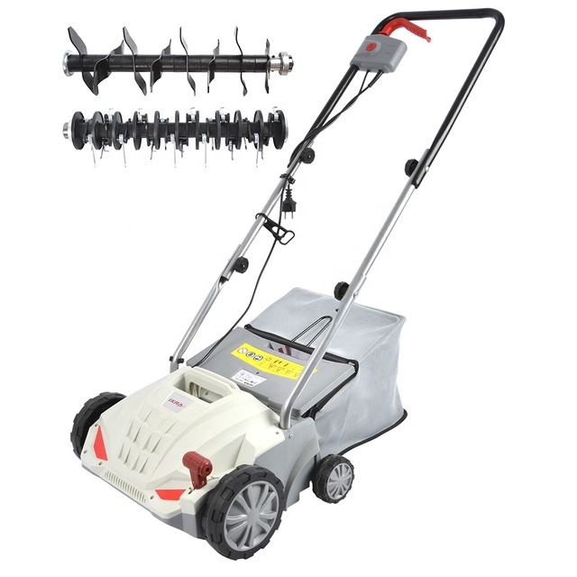 For Vertak 1500W Electric Dethatcher Scarifier 320mm 30L Bag with 20 Tines & 16 Blades Lawn Aerator for Garden Maintenance