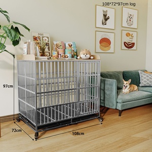 UniLink <span class=keywords><strong>2026</strong></span> Ekstra Kalın Çevre Dostu Köpek Kafesi Düğmeli Kapatma Lüks İç Mekan Büyük Çelik Toz Boyalı Düz Desenli Dahil - Product Image 6